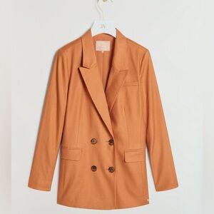 🌷🧡💎Astr Women's Double-Breasted Blazer - Warm Orange